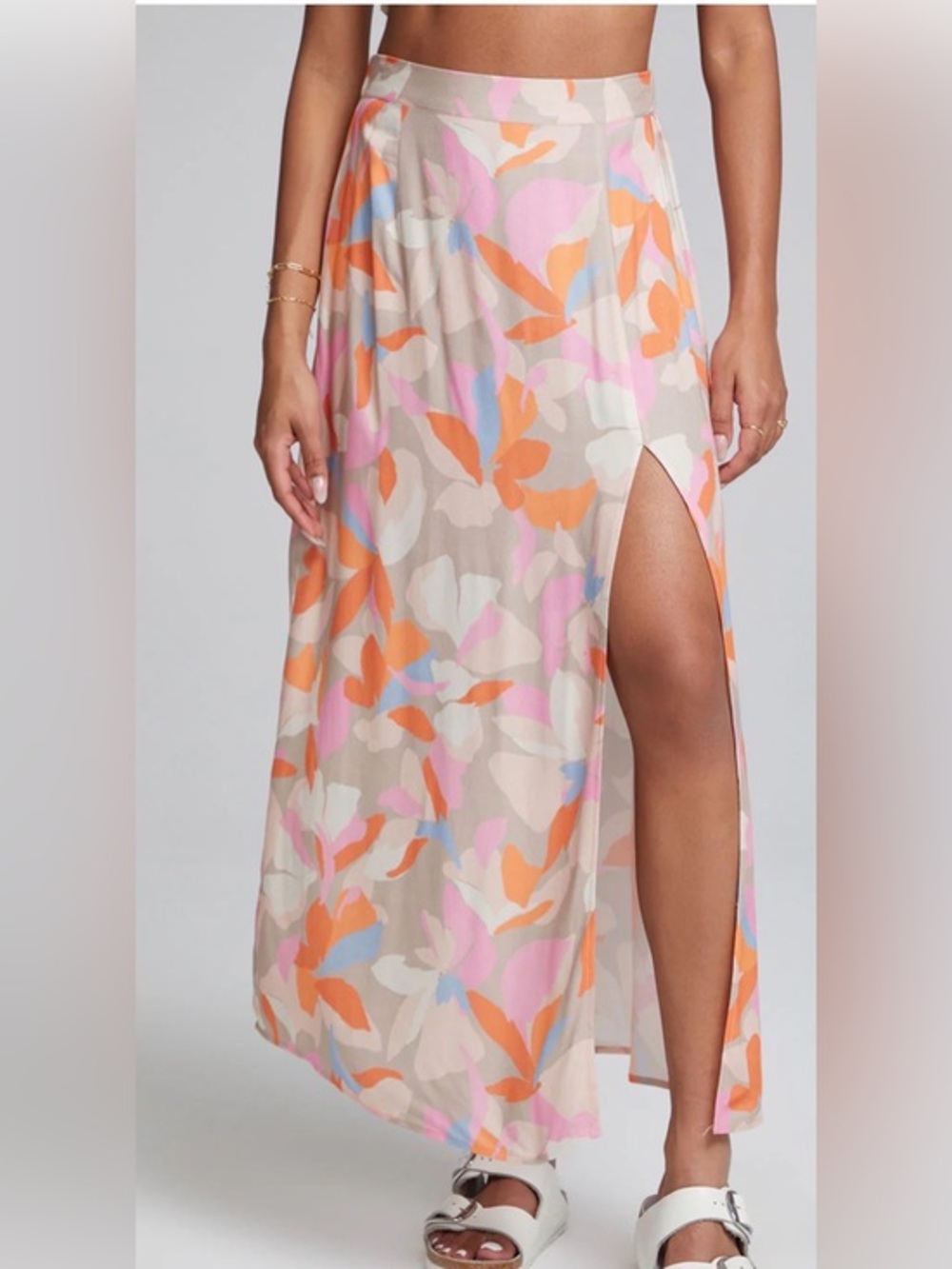 Saltwater Luxe • Narissa Skirt lightweight multicolor patterned maxi skirt S NWT